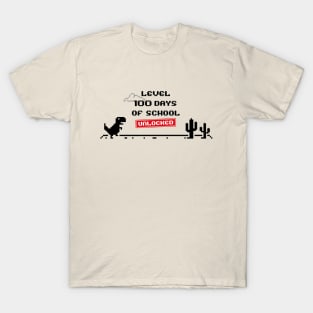 level 100 days of school unlocked, gift for boys T-Shirt